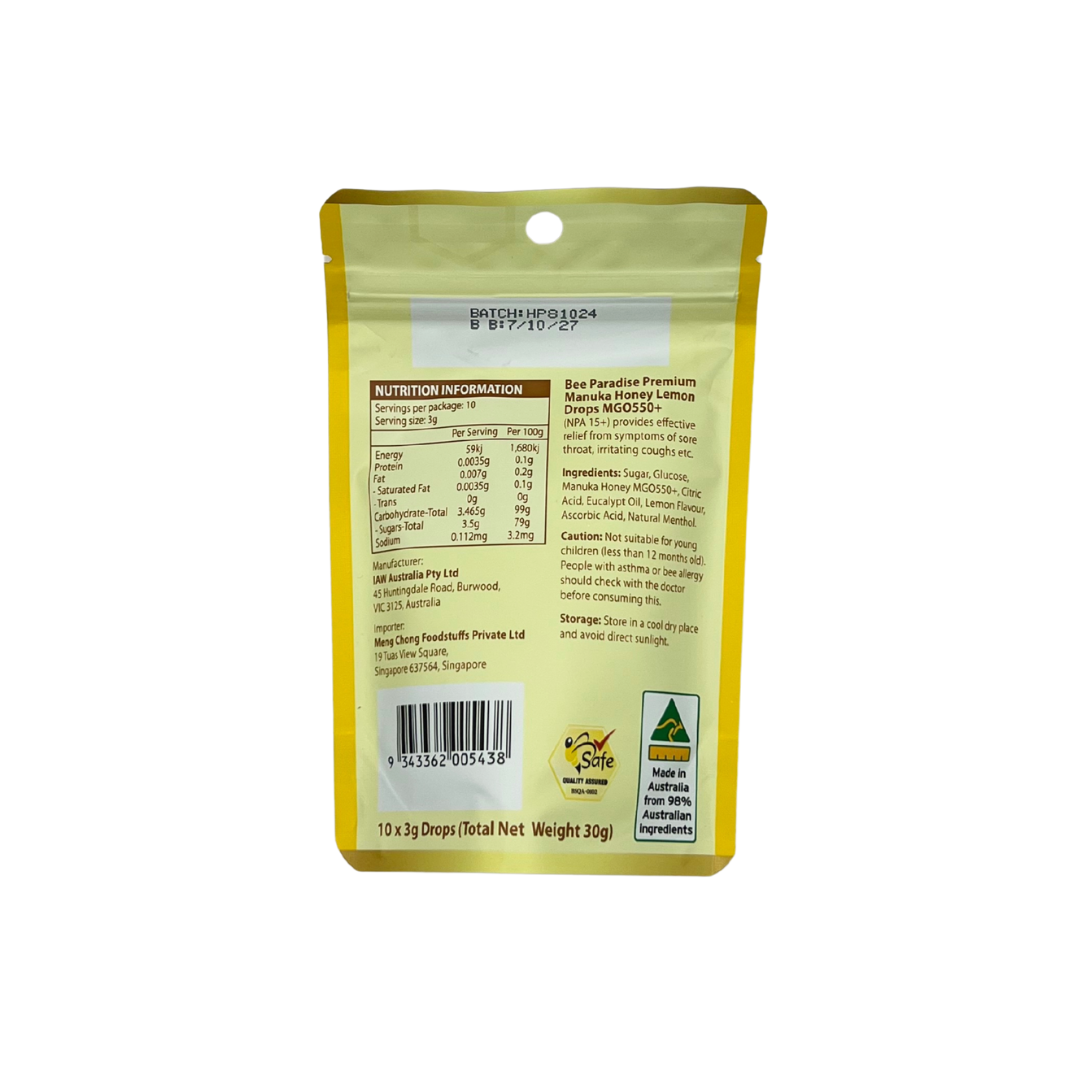 Manuka Honey MGO 550+ Lemon Drops